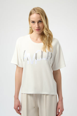 Joseph Ribkoff Amour Knit T-Shirt With Rhinestones Detail