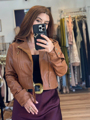 Jakett NYC Erin Burnished Leather Jacket