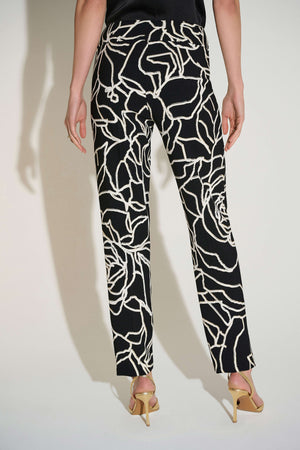 Joseph Ribkoff Signature Lux Twill Foiled Floral Slim Fit Pants