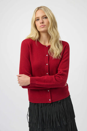 Joseph Ribkoff Cashmere Button-Front Crew Neck Cardigan