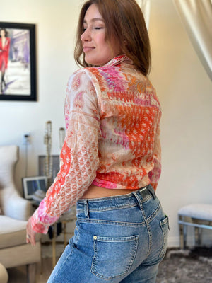 Nu Vintage Button Down Embroidery Blouse