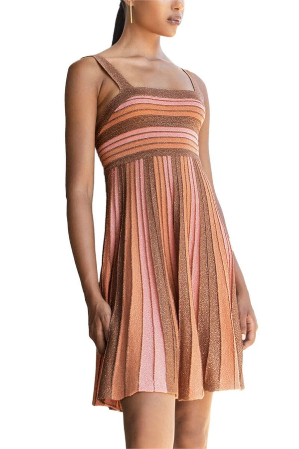 Aggel Knitwear Lurex Multicolored Mini Dress