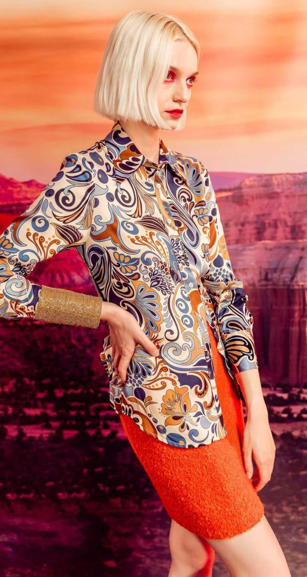 VLT's By Valentina's Long-sleeved viscose blouse PAISLEY