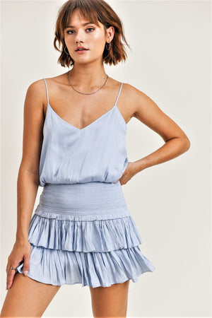 Reset By Jane Silky Cropped Tank With Adjustable Straps Silky Amore Top