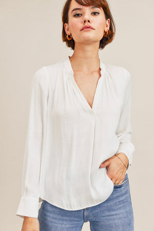 Reset By Jane Silky Fabric Long Sleeve "Lindsey" Blouse