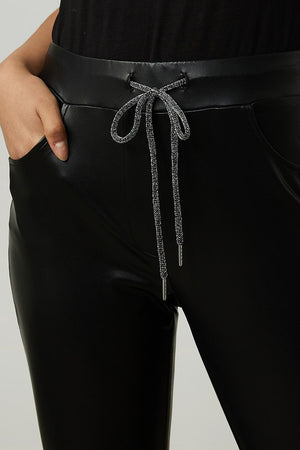 Joseph Ribkoff Leatherette Cropped Pants