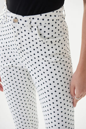 Joseph Ribkoff Polka Dot 5 Pocket Pants