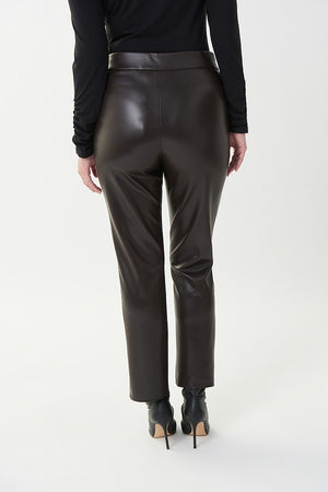 Joseph Ribkoff Faux Leather Pants with Buckle