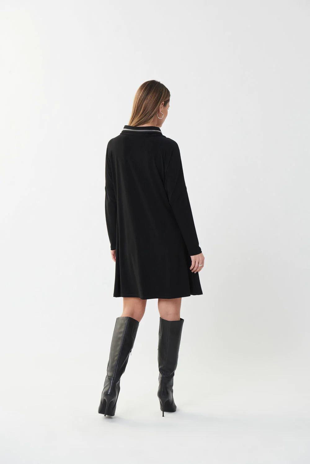 Joseph Ribkoff Black Zip Accent Dress - PapillonStyles Joseph Ribkoff Black Zip Accent Dress - PapillonStyles