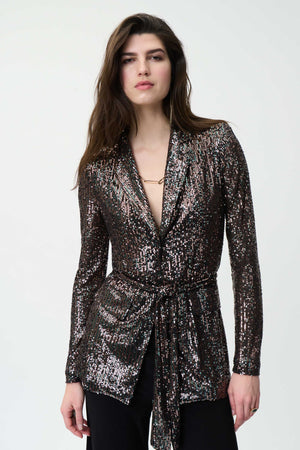 Joseph Ribkoff Sequin Long Sleeve Blazer