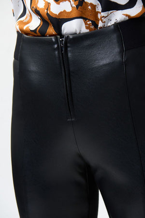 Joseph Ribkoff Black Leatherette Pants