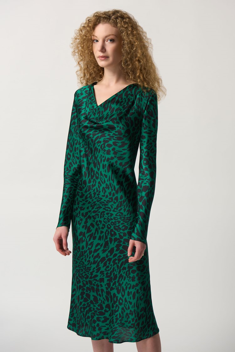 joseph leopard shirt dress Vtg 90s Joseph Ribkoff Baroque Chain Leopard Print Sheath Mini Dress S M 4 6 8
