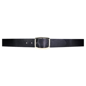 Streets Ahead Classic Black Belt with Gold Buckle