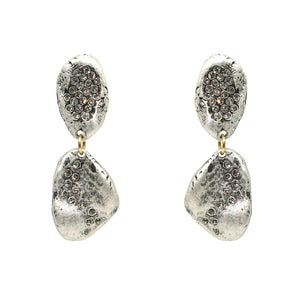 Tat2 Designs Gold/Silver Crystal Impression Earrings
