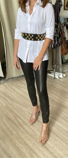 トップス S logo belt tops white Streets Ahead Roger G 