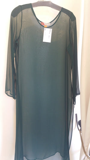 Harari Solid Sheer Long Sleeve Dress 3161 Nona