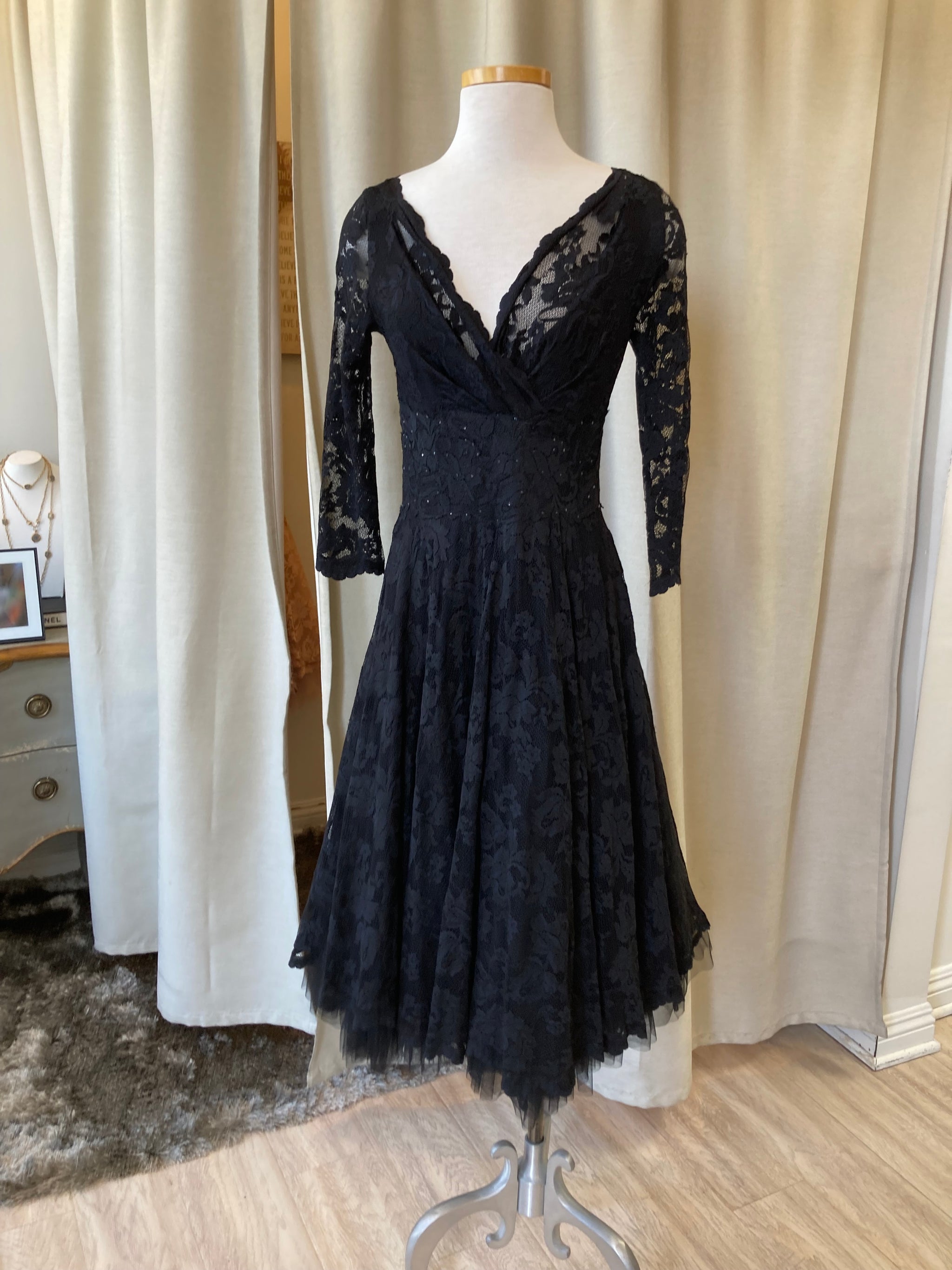 Olvis Lace Grace Kelly Dress 3/4 Sleeve - PapillonStyles Olvis Lace Grace Kelly Dress 3/4 Sleeve - PapillonStyles
