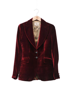 T.ba Swing Lux Jacket In Moss Silk Velvet