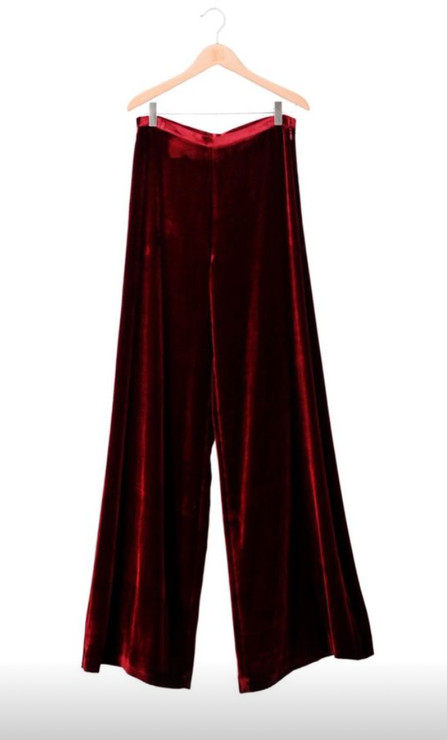 t*B様 TUITACI NAVAJO VELVET NAJA PANTS GR T.ba Maxi Pants Silk Velvet - PapillonStyles