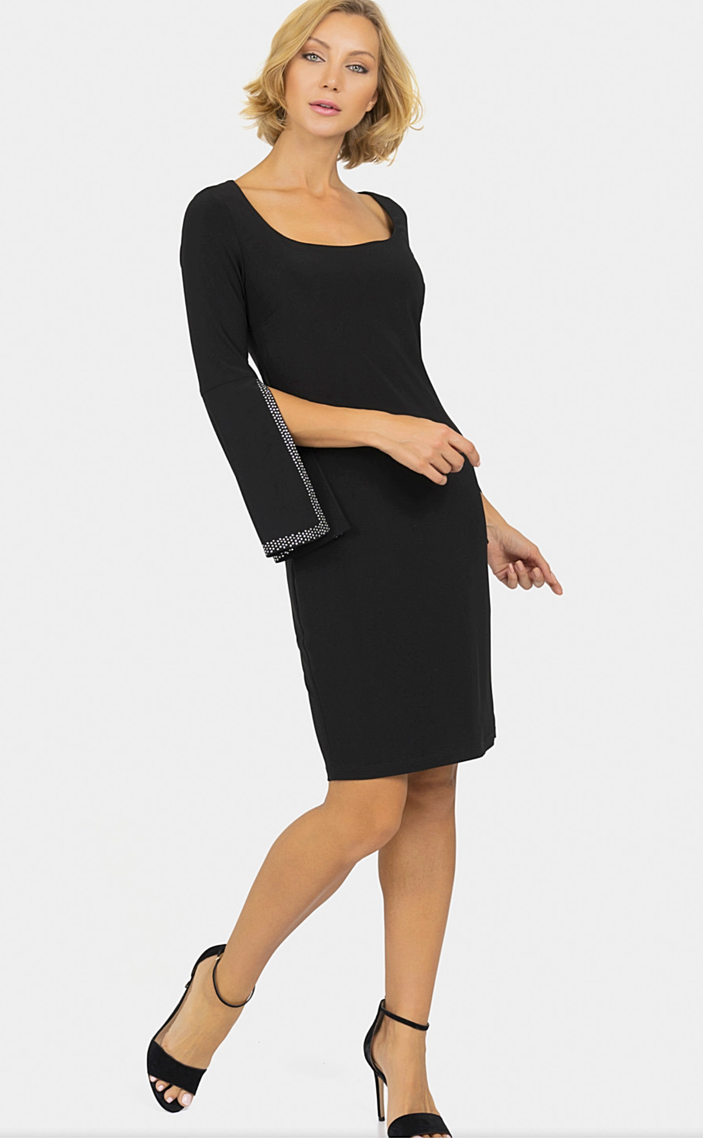 Joseph Ribkoff Black and Silver Diamonds Dress - PapillonStyles Joseph Ribkoff Black and Silver Diamonds Dress - PapillonStyles