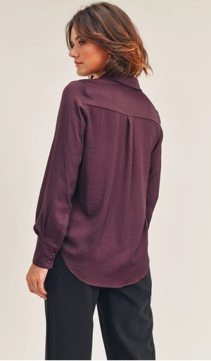 Reset By Jane Long Sleeve Collared "Courtney" Flowy Button Down