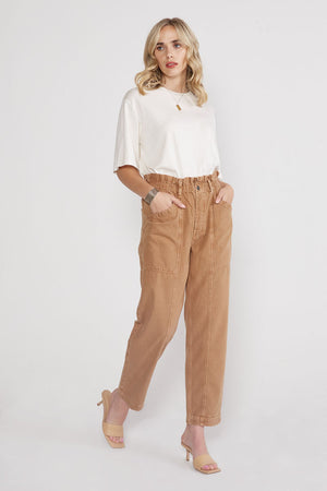 Etica Wade Relaxed Trouser Vintage Tawny Brown Pants